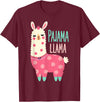 Two Suns Llama Design Lama Pajama T-Shirt - Burgundy