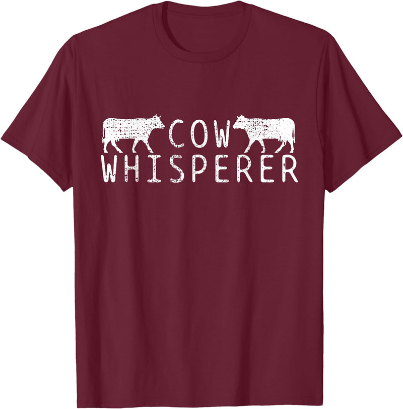 Farmers Farmer Cow Whisperer Vintage T-Shirt - Burgundy