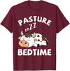 Cow Lovers Gifts Co. Pasture Bedtime Cows Lovers Funny Livestock Breeder Cow Farm T-Shirt - Burgundy