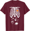 funny skeleton food print relax fit sweatshirt Skeleton Fast Food Halloween T-Shirt - Burgundy