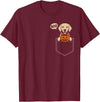 Halloween Dogs in Pockets Clothing & Co. Funny Golden Retriever Halloween Golden Dog Cute Pocket Boo T-Shirt - Burgundy