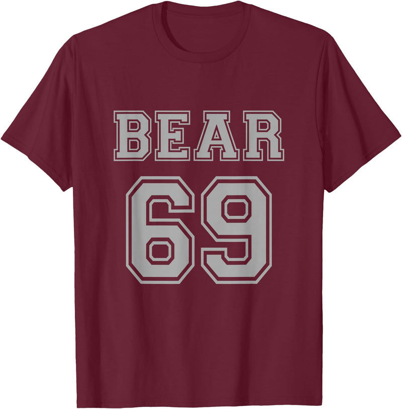BearWoof Cool Gay Bear Pride Bear 69 T-Shirt - Burgundy