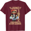 June Cute Teddy Bear birthday gifts for women 54 Year Old June 1972 Teddy Bear 54th Birthday Women T-Shirt - Burgundy