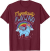 Llama Queen Birthday Party Gift Majestically Awkward Funny Llamacorn Llama Unicorn Rainbow T-Shirt - Burgundy