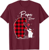 Family Bear Matching Christmas Buffalo Plaid Papa Bear Christmas Pajama Red Buffalo Plaid T-Shirt - Burgundy