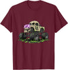 Funny Monster Truck Horror Gift Idea Skeleton Drip Monster Truck Skull Bones Creepy Halloween T-Shirt - Burgundy
