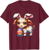 Easter Goats Lover Egg Eggs Bunny Rabbit Bunnies Funny T-Shirt in Burgundy