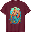 Gay Pride Merman Bear Muscle Daddy Hunk Mermaid LGBTQ Transgender Gay Muscle Dad Bear Mermaid Gay Merman T-Shirt - Burgundy