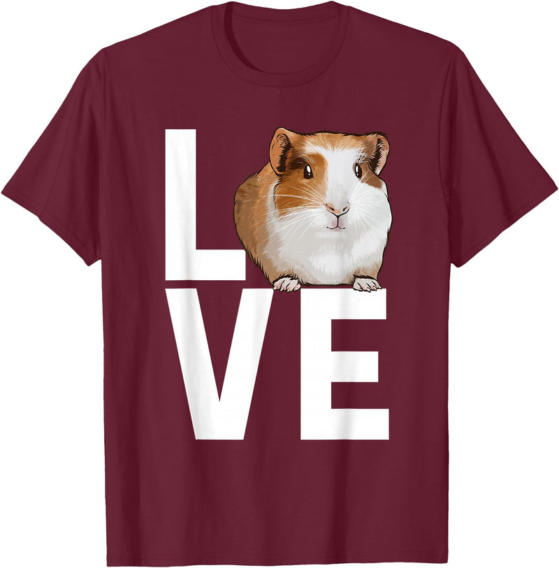 Guinea Pig Gift Guinea Pig Accessories & Stuff Cool Guinea Pig Art for Men Women Cavy Pet Guinea Pig Lover T-Shirt - Burgundy