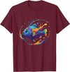 Colorful Tropical Fish Ocean Splash Rainbow Aquarium Fish Ocean Vibes T-Shirt - Burgundy
