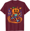 Runner Pumpkin Halloween Autumn Men Women Kids Halloween Pumpkin Running Fall Costume Funny Runner Marathon T-Shirt -