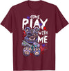 Halloween Gifts & Halloween Shirts by NLTS Scary Killer Teddy Bear Pastel Goth Style Creepy Kawaii T-Shirt - Burgundy