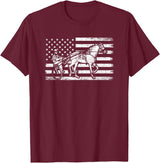 horse racing gifts Harness racing american flag, horse harness racing T-Shirt - Burgundy
