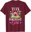Cow First Birthday Girl Family Titi Of The Birthday Girl 1St Birthday Cow Farm Family T-Shirt - Burgundy