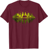 Outdoor Tree Tee Trees Reflection Wildlife Nature Animal Bear Outdoor T-Shirt - Burgundy