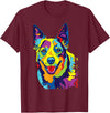 Funny Dog Lover Shirts Cattle Dog Shirt Funny Australian Cattle Dog Pop-Art Shirt T-Shirt - Burgundy