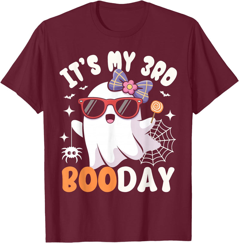 3rd Birthday Girls Halloween Costume Gifts & Tees. Funny Halloween Birthday Ghost, It's My 3rd Boo Day Girls T-Shirt -