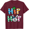 Easter Hip Hop Carrot Bunny Rabbit Boys Girls Kids Toddler T-Shirt in Burgundy