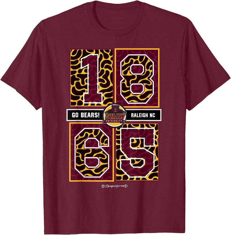 Dungeon Forward Shaw University - Bears - HBCU Concrete Date T-Shirt - Burgundy