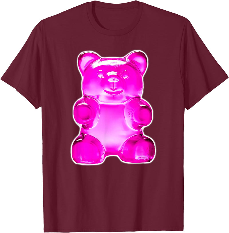 Urban Empyre Pink Gummy Bear Candy T-Shirt - Burgundy