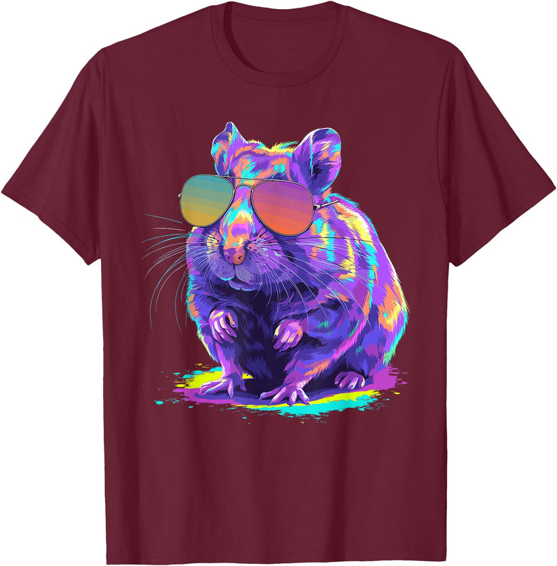 Cute Hamster Art for Men Women Kids Syrian Hamster Lover T-Shirt - Burgundy