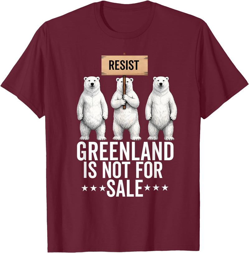 Greenland is not for sale Merch Greenland is not for Sale Polar Bear Greenland Denmark T-Shirt - Burgundy