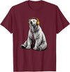 Arctic Wildlife Music Lover Designs Polar Bear Headphones Music Lover Funny Arctic DJ T-Shirt - Burgundy