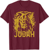 Lion Of Judah Designs Co. Lion Of Judah Rastafari Ethiopia Africa Reggae Lion T-Shirt - Burgundy