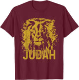 Lion Of Judah Designs Co. Lion Of Judah Rastafari Ethiopia Africa Reggae Lion T-Shirt - Burgundy