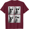 Funny Animal Selfie Booth Tee Cool Llamas Sunglasses Jungle Animal Meme Selfie Booth T-Shirt - Burgundy