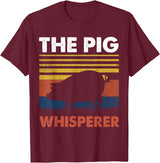 Funny Pig Farm Piggy Farmer Farming Gifts DAIMMER The Pig Whisperer T-Shirt - Burgundy