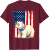 Patriotic USA Flag Polar Bear 4th of July Co. Polar Bear US America Flag Men Women 4th of July Patriotic T-Shirt - Burgundy