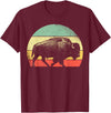 Bison Lover Gifts Wildlife I Bison Natural Reserve Vintage Buffalo Graphic Crew Neck Short Sleeve Regular Fit T-Shirt -