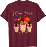 'Mama Bear' Script with Feathers T-Shirt