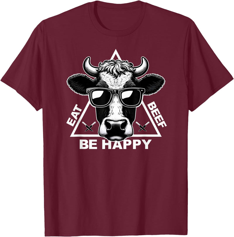 InkfulMerch Meat Lover Carnivore Diet Cow Steak Eat Beef Carnivore T-Shirt - Burgundy