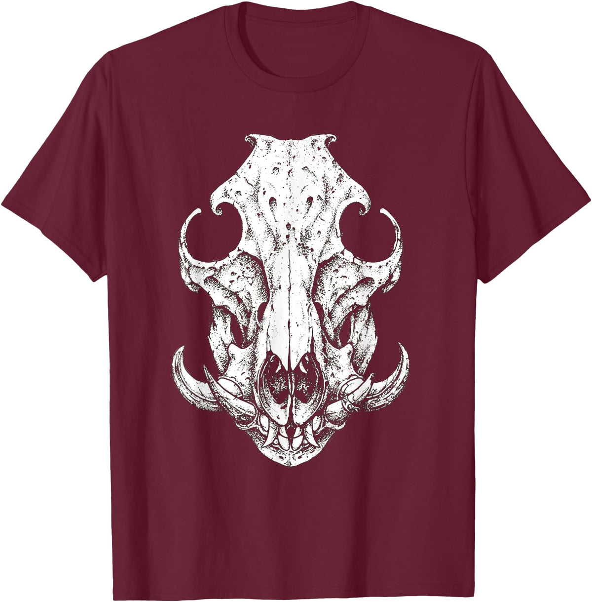 Hog Hunter Skull Co. Hog Hunter Skull Hunting Wild Hog Pigs T-Shirt - Burgundy