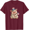 USA Pig Outfit Awesome US Pig T-Shirt - Burgundy