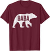 Matching Family Bear by Foxio Baba Bear Matching Family Camping Vintage Bear Funny Baba T-Shirt - Burgundy