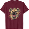 Laughing Hyena Cartoon Wild Safari Animal Hyena Laughing Face Funny Animal Safari Vibes T-Shirt - Burgundy