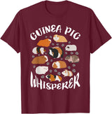 Guinea Pig Whisperer Funny Gift Guinea Pig Lover Shirt T-Shirt - Burgundy