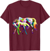 Clothing25 Horses! T-Shirt - Burgundy