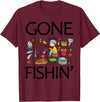 Funny Fishing Fishy Fisherman Fisher Anglers Shirt Gone Fishing-Shirt Youth Boys Kids Toddler Women Girls Cute T-Shirt - Burgundy