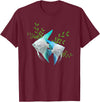 Fun Fish Tees Angel Fish Aquarium Fish Tank Gift T-Shirt - Burgundy