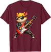 Hamster Electric Guitar Concert Music Lover Men Women Kids T-Shirt - Burgundy