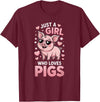 Pig Shirts & Gifts for Girls Girls Pig T-Shirt - Burgundy