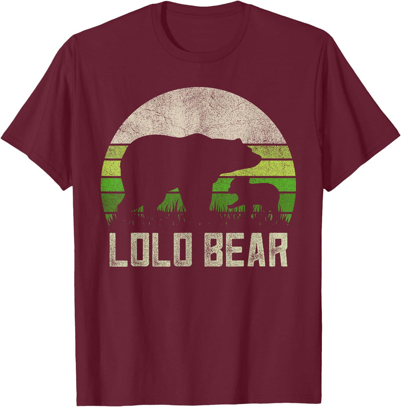 Lolo Bear Gifts & Shirts From Grandchildren Funny Filipino Grandpa Shirts From Grandkids, Cub Lolo Bear T-Shirt - Burgundy