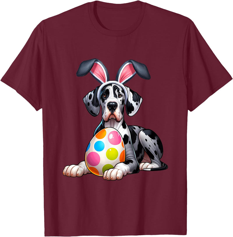 Men Women Rabbit T-Shirt in Burgundy