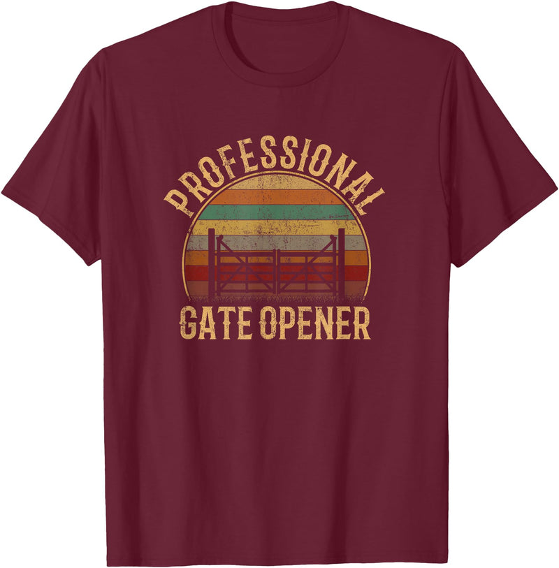 cow apparel professional gate opener, cow Gate opener T-Shirt - Burgundy