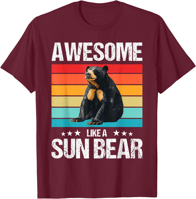 Sun Bears Sun Bear Lovers Shop Awesome like a Sun Bear. Sun Bears Sun Bear T-Shirt - Burgundy