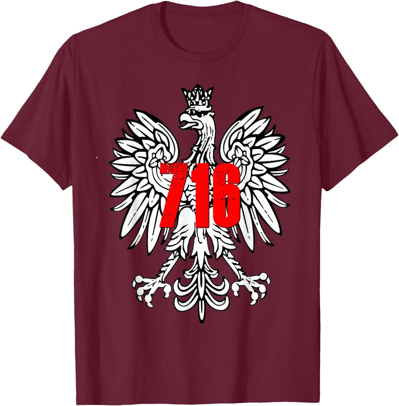 Polish Pride Buffalo Dyngus Day Shirt Polish Falcon Eagle 716 Buffalo NY New York T-Shirt - Burgundy